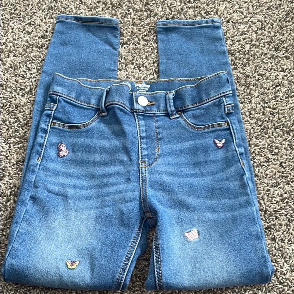 Wonder Nation Blue Kids Jeans with Butterfly Accents